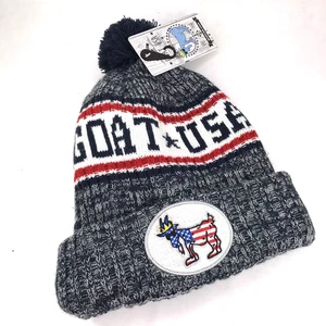 GOAT USA Azul Blanco Invierno Sombrero Puño Pom Gorro Adulto Talla Única - Imagen 1 de 8