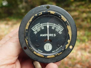 1919 Motometer Amp Gauge 2334 Native American Indian logo 2 5/8" wide bezel - Picture 1 of 2