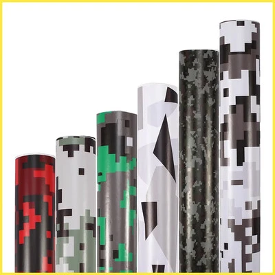 Hoja de calcomanías adhesivas de película de liberación de aire envoltura de vinilo camuflaje sombra camuflaje camuflaje Foto 1 de 4