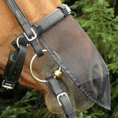 Black Horse Nose Net Sun Fly Mask Shield Pollen Filter for Pony Cob M L Size UK - Image 1 of 4