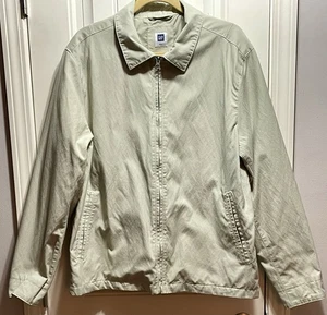 Vintage Gap Jacket Mens Sz Large Brown Canvas Full Zip Preppy Minimal Workwear - Picture 1 of 17