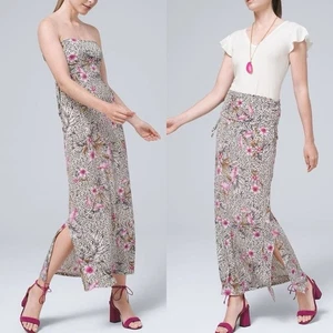 White House Schwarzmarkt wandelbares Maxikleid Rock Gepard Tier Blumen Medium - Bild 1 von 12