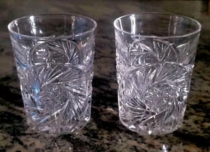 2 Vintage Binta American Brilliant Crystal Cut Glass Whiskey Tumbler Cups EXCEL - Picture 1 of 6