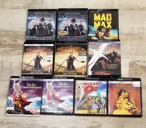 Lot of 9 4k UHD Movies Hobbit Trilogy  Mad Max Gladiator Slipcover Sci Fi Action - Bild 1 von 1