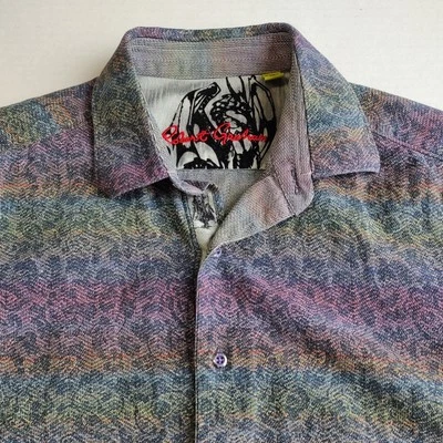 Camisa Robert Graham Para Hombres M Multicolor Rayas Cachemira Cazador de Dragones Foto 1 de 4