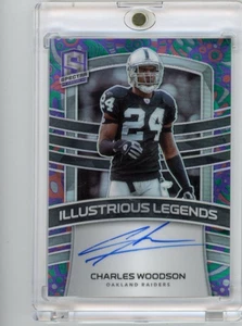 2021 Panini Spectra Charles Woodson Psychedelic 1/1 su Card Auto Raiders NFL - Foto 1 di 2