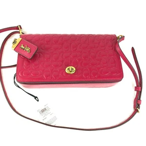 Neu mit Etikett Coach Dinky Umhängetasche/Clutch in SIG Leder, rosa #30427 Einzelhandel $ 295 - Bild 1 von 12