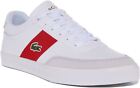 Lacoste Court Master Pro Mens Leather Court Shoes In White Red Size UK 7 - 12