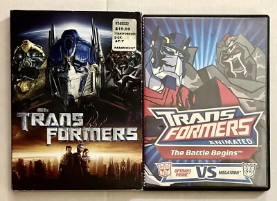 TRANSFORMERS 2 DVD Lot Animated Optimus Prime Megatron Movies Original - Image 1 of 4