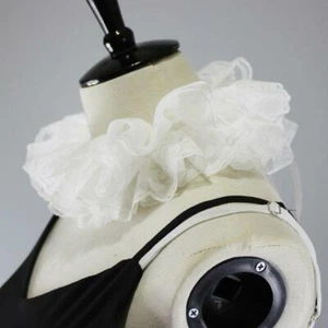 Womens Elizabethan Neck Ruff Tulle Scarf Layered Floral Lace False Fake Collar p - Picture 1 of 7