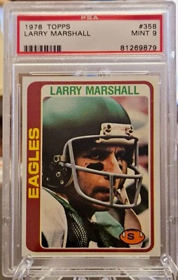 1978 TOPPS FOOTBALL #358 LARRY MARSHALL EAGLES PSA 9 MINT LOW POP - Image 1 of 2
