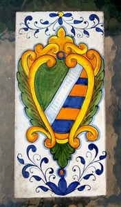 Azulejo de pared vintage La Piccola Bottega - escudo familiar - Imagen 1 de 12