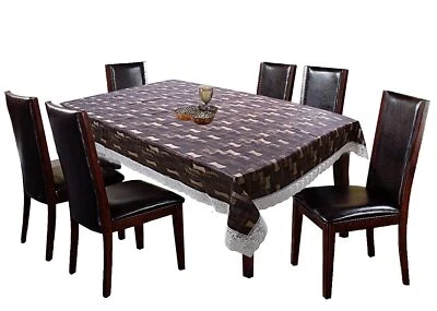 PVC 6 Seater Dining Table Cover 60x90  Brown US - Image 1 of 3