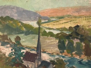 Oil Painting Panel Cardboard Landscape Impressionism Fauvism Impressionist 1950 - Picture 1 of 8