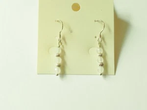 Sterling silver and white agate drop earrings. Choice of three lengths. - Picture 1 of 12