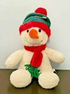 Muñeco de nieve blanco de invierno relleno de felpa de 15" de alto AGC, Inc. de colección (nuevo sin etiquetas) - Imagen 1 de 6