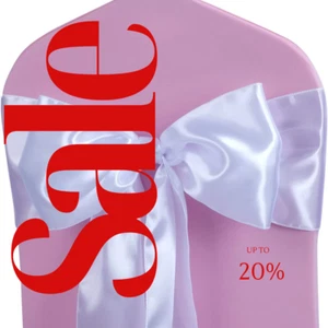 SATIN - Chair Sashes Bows for Wedding Reception Event Banquets Chair Decoration, - Picture 1 of 2