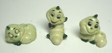 3 Vintage Caterpillars or Worms Anthropomorphic Ceramic Figurines- Hong Kong
