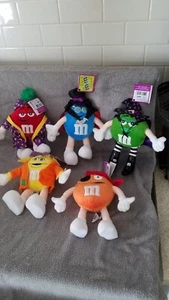 VTG 2004 Set 5 Galerie M&M Halloween Plush Stuffed 10" Figure New - Picture 1 of 24