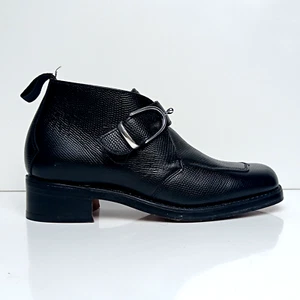 π¬π§ Jeffery West 1889 stivali eleganti pelle grana nera fibbia cinturino monaco - 6 UK - Foto 1 di 17