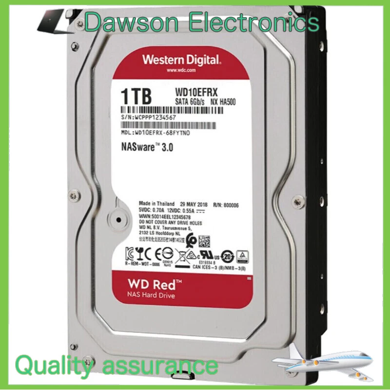 Western Digital Red 1TB WD10EFRX SATA 64MB III 3.5 inch NASware 3.0 Hard Drive - Image 1 of 3