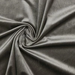 Plush Velvet Velour Fabric Material Grey - Picture 1 of 1