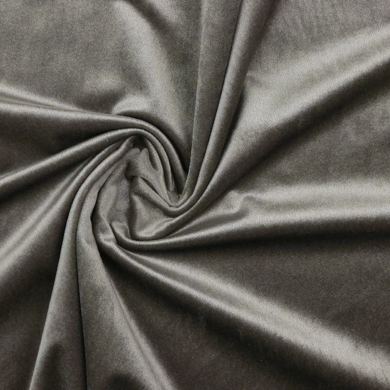 Plush Velvet Velour Fabric Material Grey - Image 1 of 1