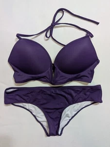 Victoria's Secret Two Piece Bikini Swimsuit Size Medium Top and Bottom Purple - Picture 1 of 7