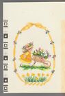 It's Easter Cute Girl Pushing Flower Cart W Duck 5.5X8" Greeting Card Art #E2314