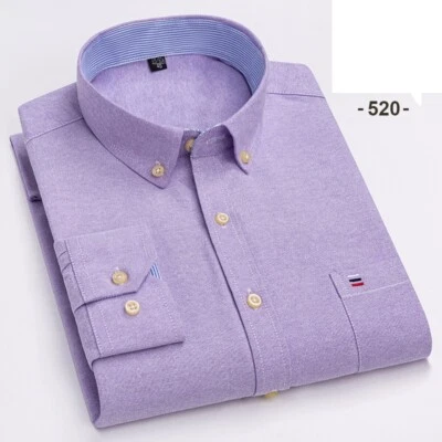 Mens Oxford Shirts Formal Business Long Sleeves Cotton Casual Dress Shirts Tops - Image 1 of 4