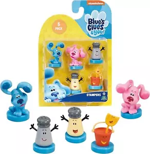 Blues Clues Stamps 5pk Shovel Pail Mrs Pepper Mr Salt Magenta Figure Set - Picture 1 of 9