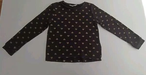 H&M Sweater Top Sparkly Gold Hearts Girls 8 - 10 Years - Picture 1 of 5