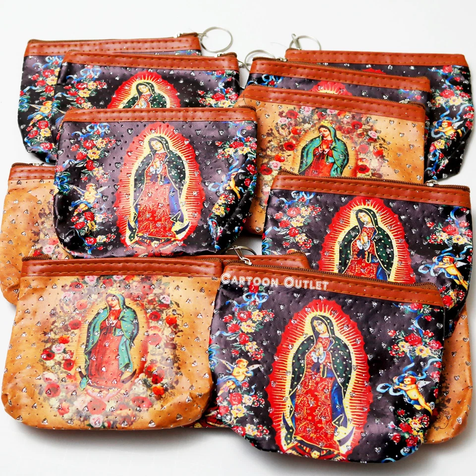 12 Virgen De Guadalupe Key Chain Coin Bag Recuerdos Baptism Communion Bautizo - Image 1 of 4