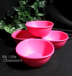 Tupperware NEW Legacy Pinch Bowls Set 4 Cereal Ice Cream 13 oz. / 400 ml Pink - Picture 1 of 5