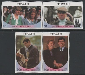 Tuvalu 1986 Royal Wedding Issue 1 set of 4 MUH - Picture 1 of 1
