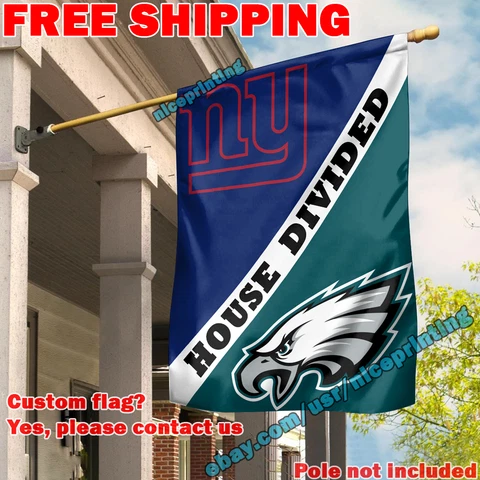 New York Giants vs Philadelphia Eagles House Divided Flag Banner 28x40" NFL NEW Cover