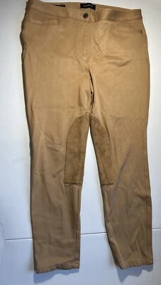Pantalones Talbots para mujer talla 12 ajustados al tobillo ecuestres jegging bronceados imitación cuero ribete Foto 1 de 4