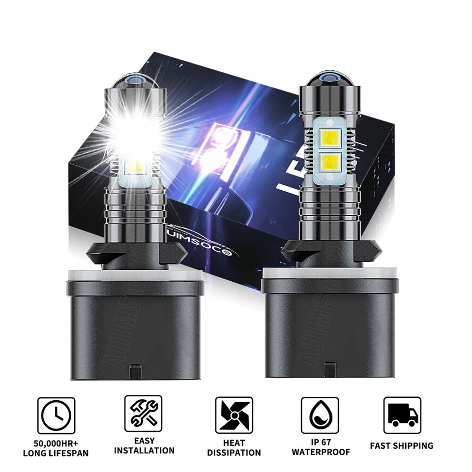 For Ford Bronco 1993-1996 High Power 880 LED Chips Fog Light Bulbs 6000K 2x - Image 1 of 4