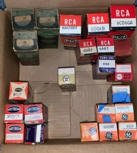 Set Of 23 Tubes GE, RCA, Raytheon, Westinghouse, National Union - Picture 1 of 3