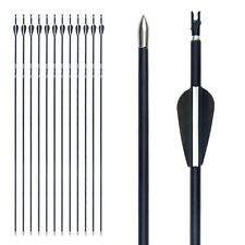 Nuevo 12 piezas flechas de carbono 31" flechas de práctica compuesto de tiro con arco recurvo caza