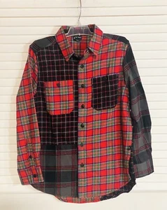 Art class color block plaid flannel button front shirt girls size 6/7 - Picture 1 of 8