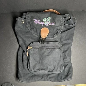Vintage 90s Disney Quest Fabric Backpack Adjustable Straps Bag Mickey  - Picture 1 of 8