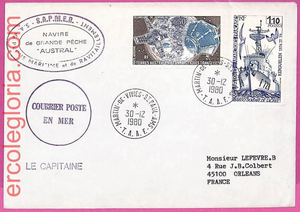 ak1339 - TAAF Terres Australes - Historia Postal - Cubierta - 1980 Pesca PAQUEBOT Foto 1 de 1