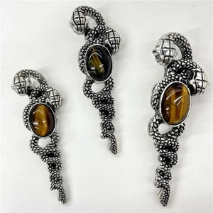 Colgantes de gemas de serpiente de piedra de ojo de tigre natural de 10 piezas curación hágalo usted mismo fabricación de joyas - Imagen 1 de 6