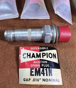 NOS Vintage Champion EM41N Aviation Spark Plugs! Never Used! - Picture 1 of 10