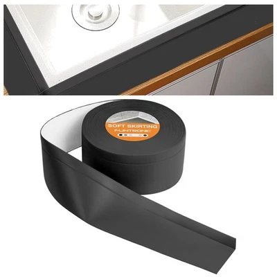 Schwarz Weichsockelleiste, 50 x 15 Millimeter, 15 Meter, selbstklebend, PVC, ... - Bild 1 von 2