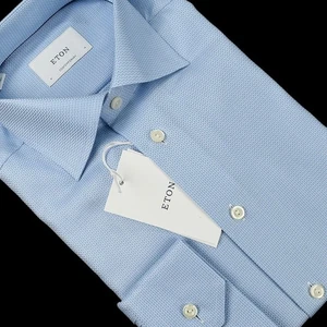 ETON Blue CONTEMPORARY Wrinkle Resistant Cotton Dress Shirt 16 NWT - Picture 1 of 2