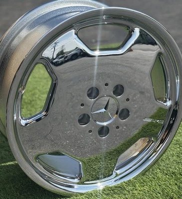 4-NEW CHROME 18" MERCEDES BENZ E55 AMG SL500 SL600 OEM WHEELS RIMS  STAGGERED - Image 1 of 3