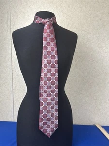 BRUNO PIATTELLI DESIGNER KRAWATTE KRAWATTE GEOMETRISCH GRAU/BURGUND X-LANG - Bild 1 von 3