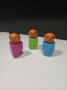 Fisher Price Orsi a Forma di Scivolo Sorter Ricambio Lotto di 3 Orsi a Forma di Scivolo 1984 - Foto 1 di 4